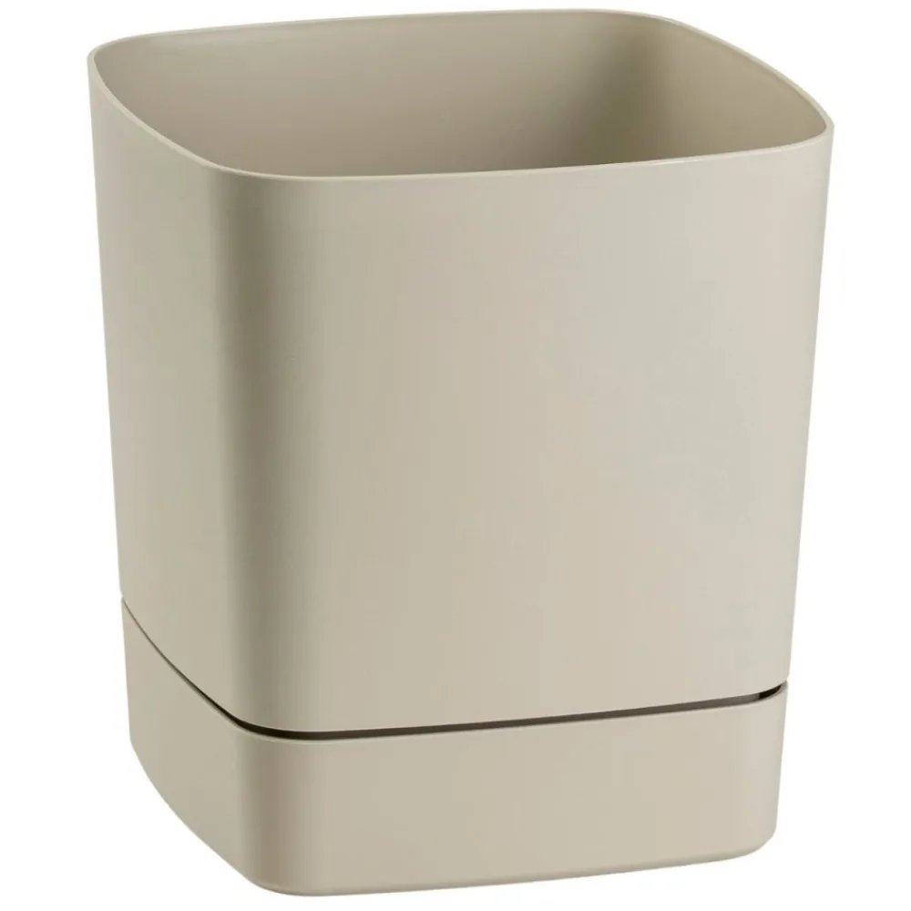 Donica z podstawką CUBI recykling beż 16x16 cm * HowHomely Outlet