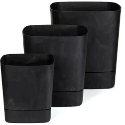 Donica z podstawką CUBI recykling czarny beton 19x19 cm * HowHomely Best