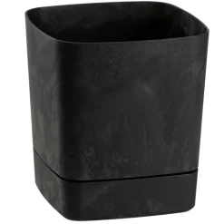 Donica z podstawką CUBI recykling czarny beton 16x16 cm * HowHomely Sale
