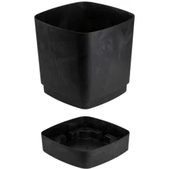 Donica z podstawką CUBI recykling czarny beton 16x16 cm * HowHomely Sale