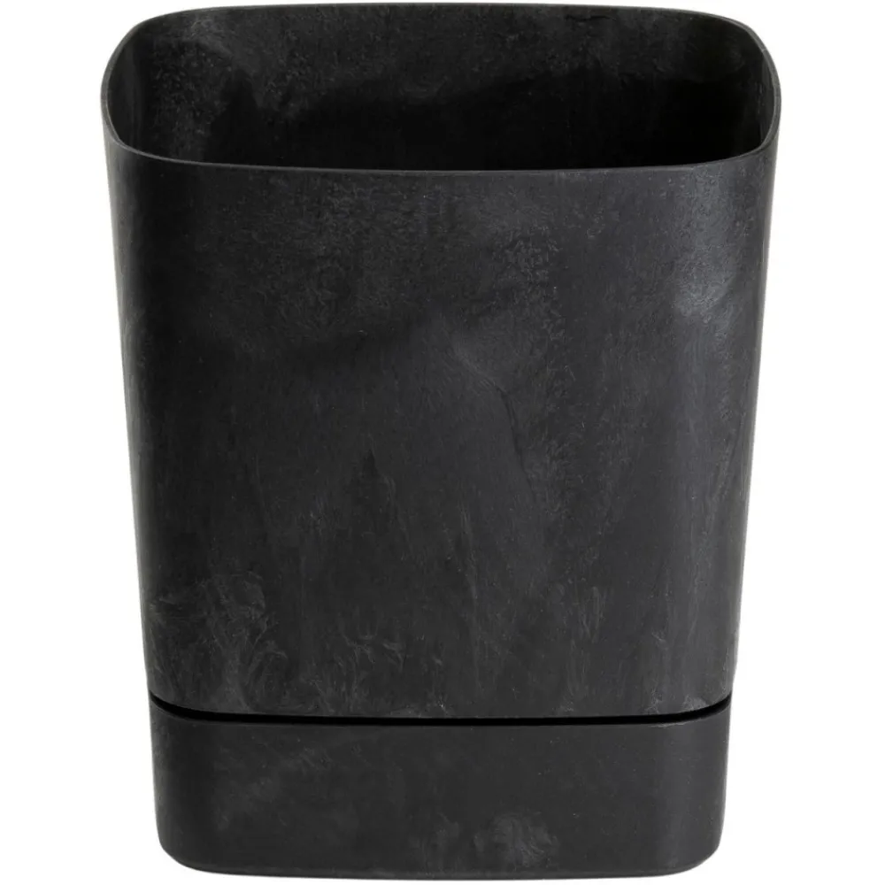 Donica z podstawką CUBI recykling czarny beton 16x16 cm * HowHomely Sale