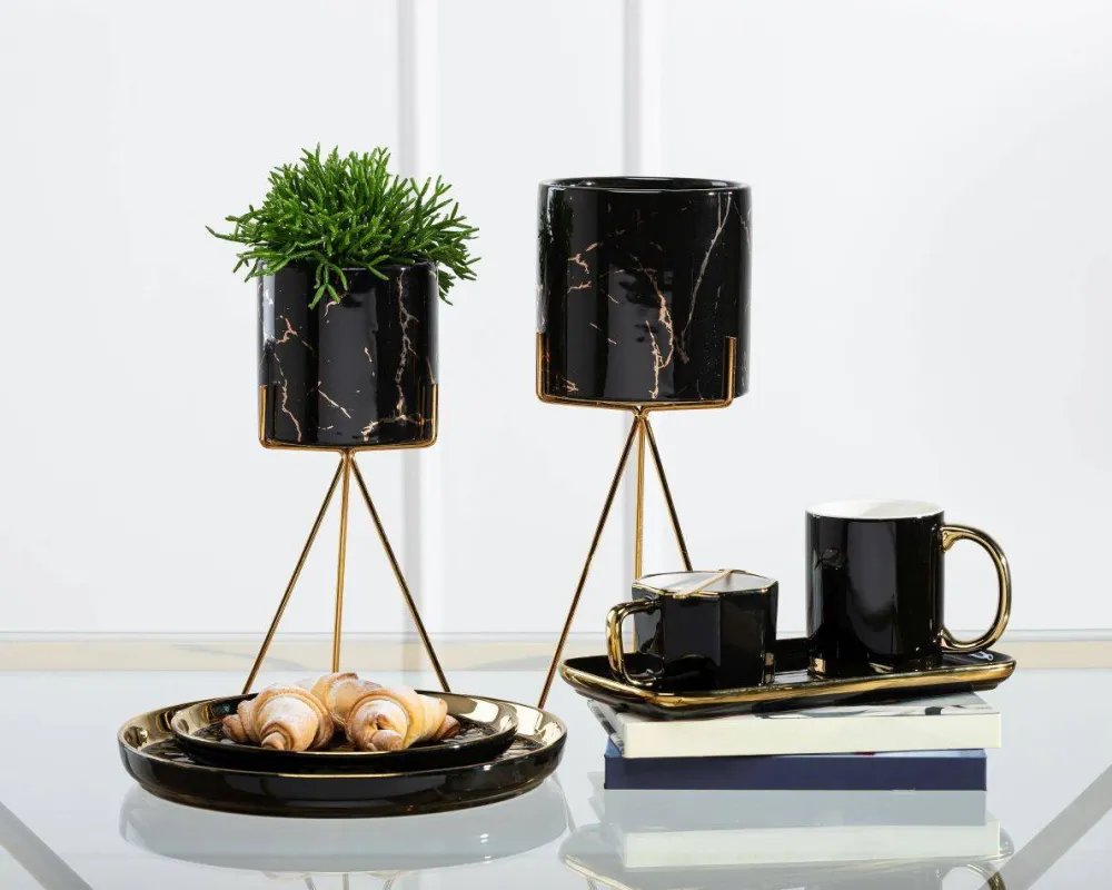 Doniczka Emma Black 32 cm * HowHomely Discount