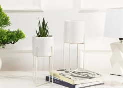 Doniczka Florri White 22 cm * HowHomely Outlet