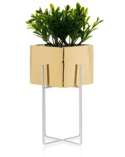 Doniczka Mizu Gold White 23 cm * HowHomely Sale