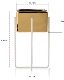 Doniczka Mizu Gold White 21 cm * HowHomely New