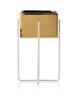 Doniczka Mizu Gold White 21 cm * HowHomely New