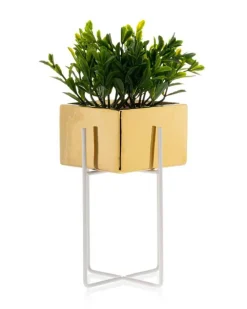 Doniczka Mizu Gold White 21 cm * HowHomely New