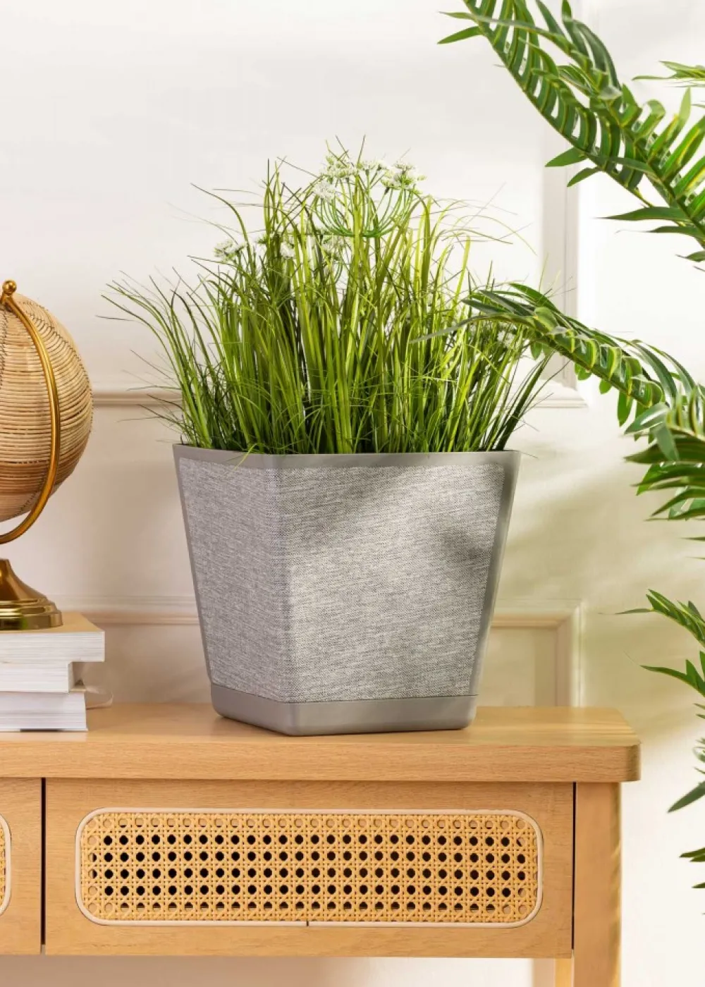 Doniczka Pilea Texelle szara h24x24 cm * HowHomely Best