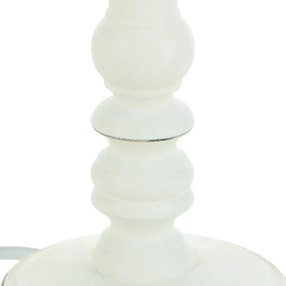 Drewniana lampka nocna Leo biała 36 cm