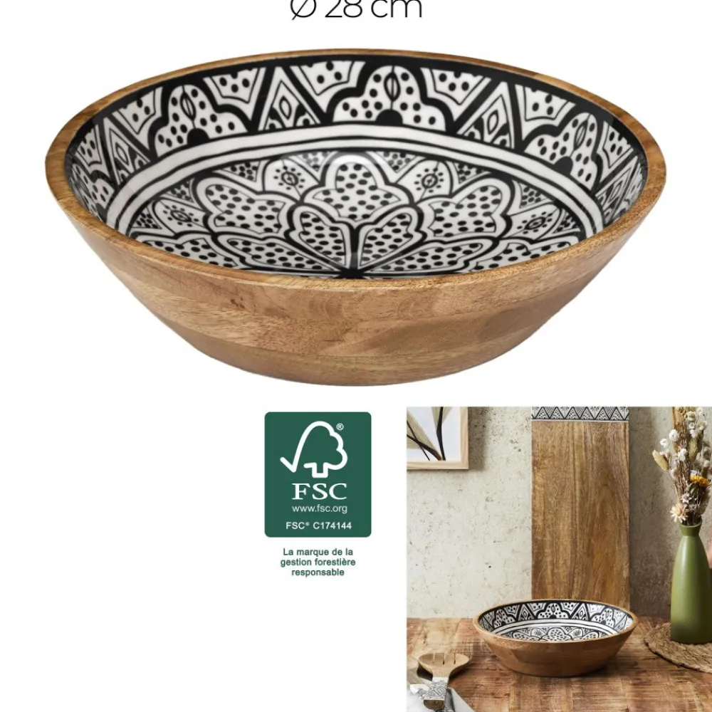 Drewniana misa Marrakesh 28 cm * HowHomely Online