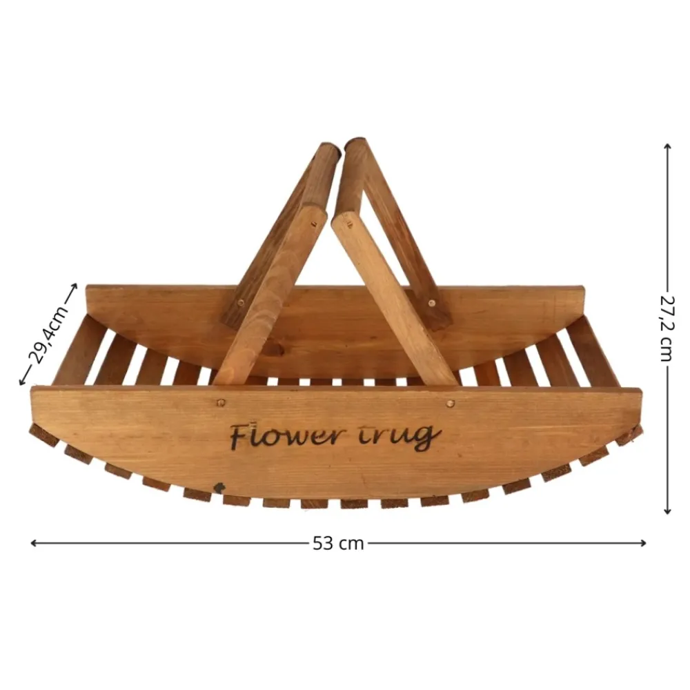 Drewniany kosz na kwiaty z rączką * Esschert Design