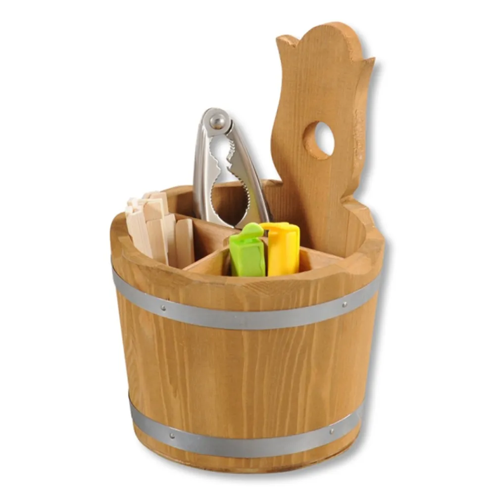 Drewniany organizer na sztućce i serwetki 14xh20 cm * Kesper
