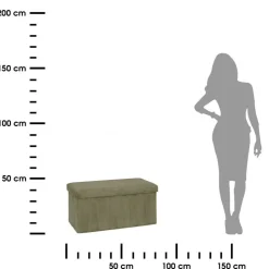 Duża pufa tapicerowana khaki Arum