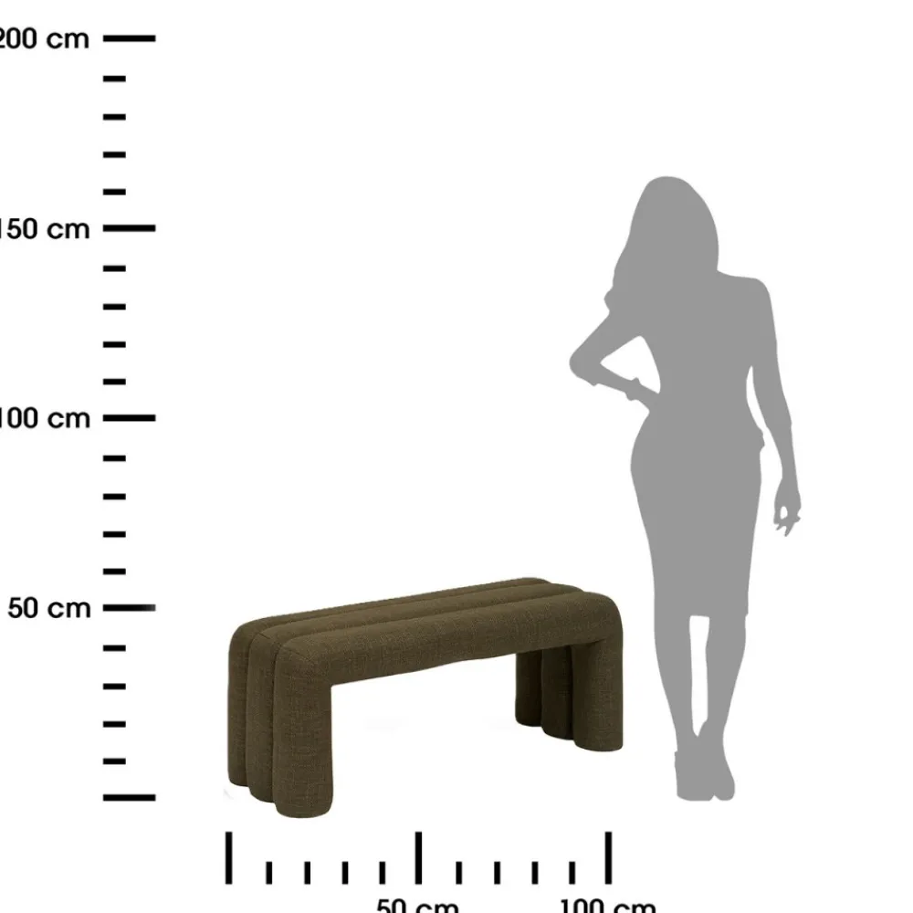Duża pufa tapicerowana Sisco zieleń khaki * Atmosphera Hot