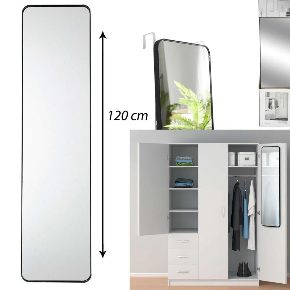 Duże lustro wiszące na drzwi REFLEX 120 cm * HowHomely Online