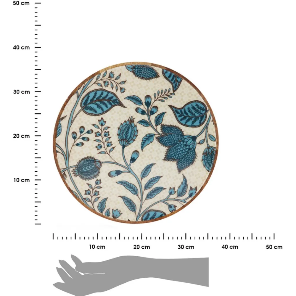 Duży dekoracyjny talerz mango z niebieskim motywem 37 cm wzór 2 * Excellent Houseware Online