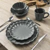 Duży talerz obiadowy Eden 27 cm szary * HowHomely Outlet