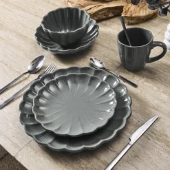 Duży talerz obiadowy Eden 27 cm szary * HowHomely Outlet