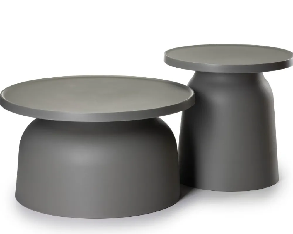 Dwa minimalistyczne stoliki OTTO szare * HowHomely Online