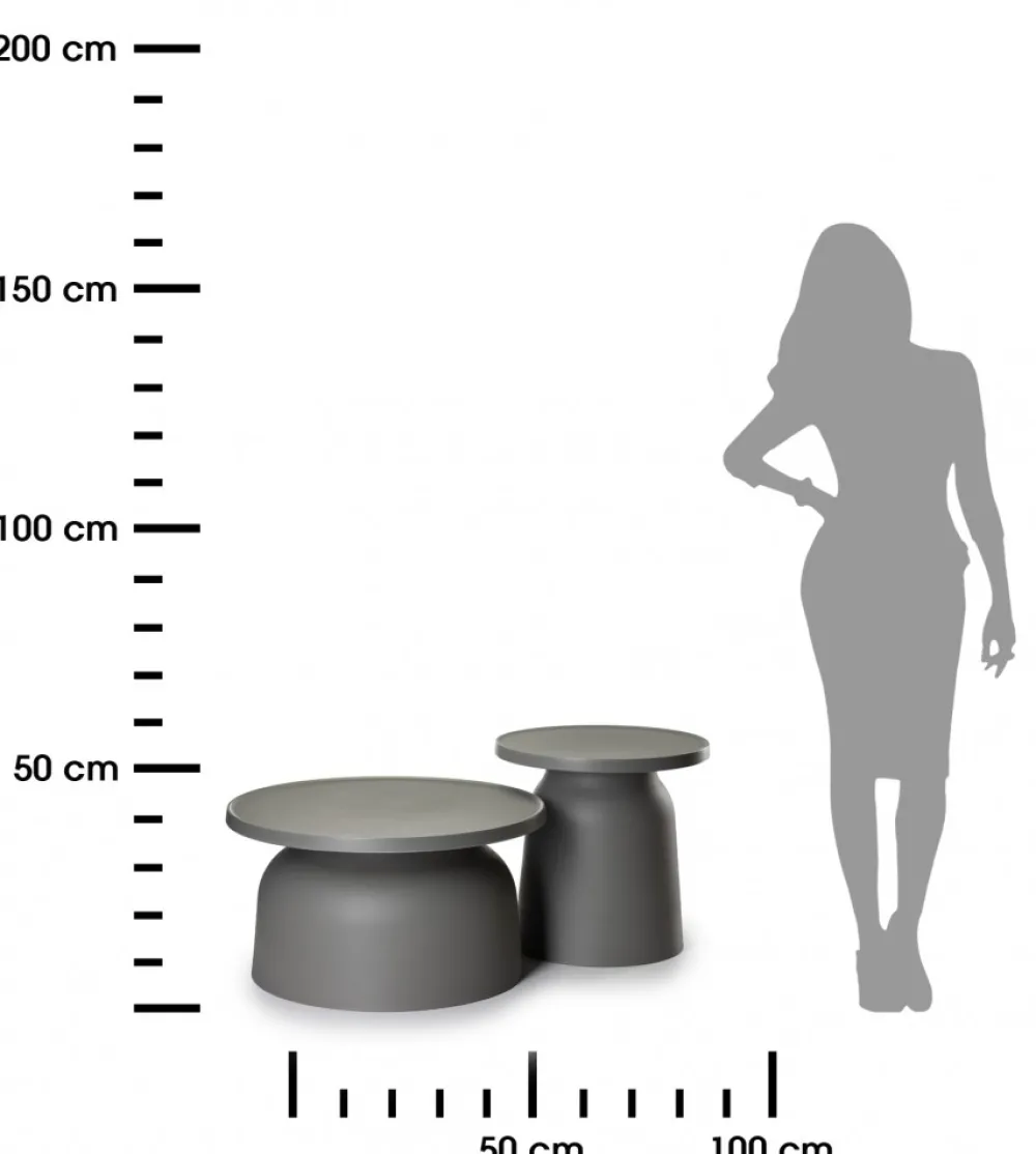 Dwa minimalistyczne stoliki OTTO szare * HowHomely Online