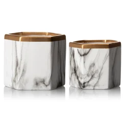 Dwie doniczki Sona Marbling 10 i 12 cm