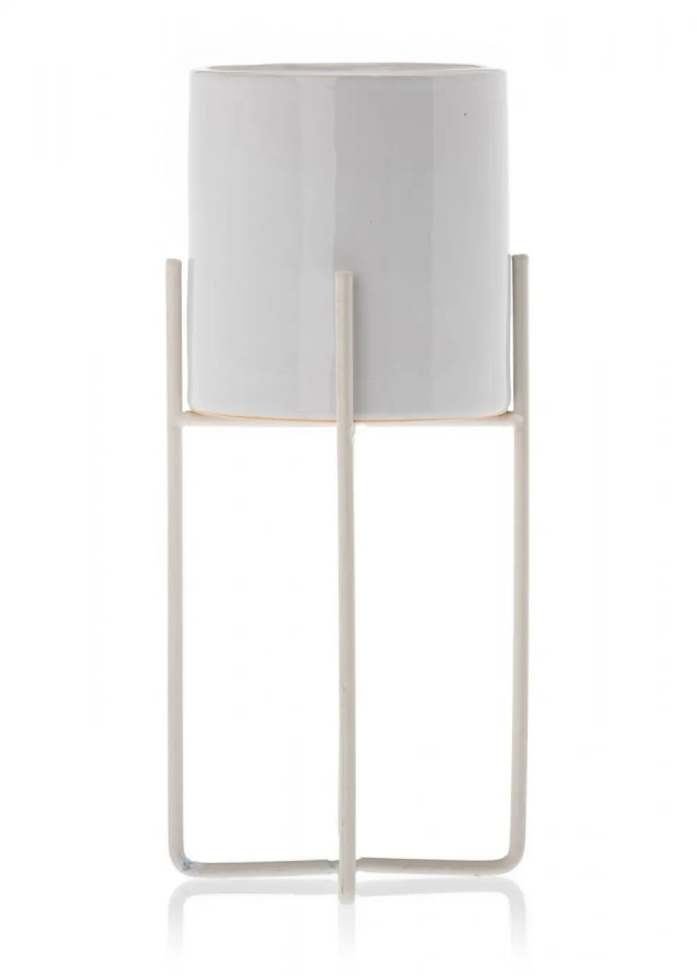 Dwie doniczki Florri White 23,5 i 22 cm * HowHomely Best