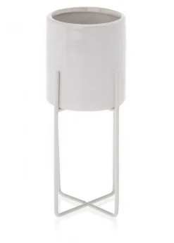 Dwie doniczki Florri White 23,5 i 22 cm * HowHomely Best