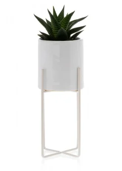 Dwie doniczki Florri White 23,5 i 22 cm * HowHomely Best