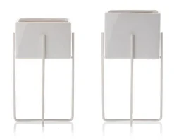 Dwie doniczki Mizu White 21 i 23 cm * HowHomely Outlet