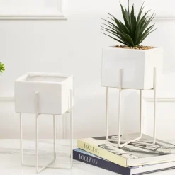Dwie doniczki Mizu White 21 i 23 cm * HowHomely Outlet