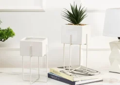 Dwie doniczki Mizu White 21 i 23 cm * HowHomely Outlet
