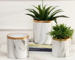 Dwie doniczki Sona Marbling 13 cm * HowHomely Discount