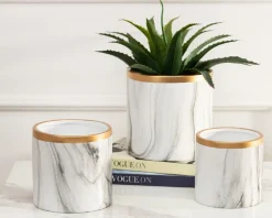 Dwie doniczki Sona Marbling 11 cm * HowHomely Outlet