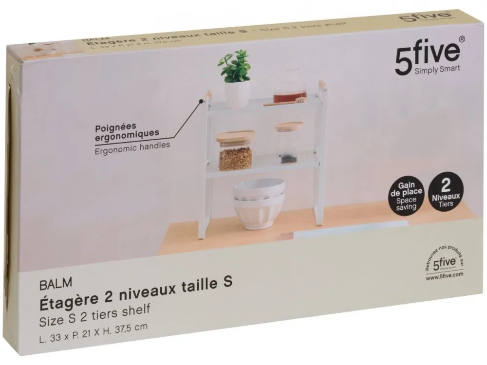 Dwupoziomowa półka z uchwytami Balm biała * 5five Simply Smart Hot