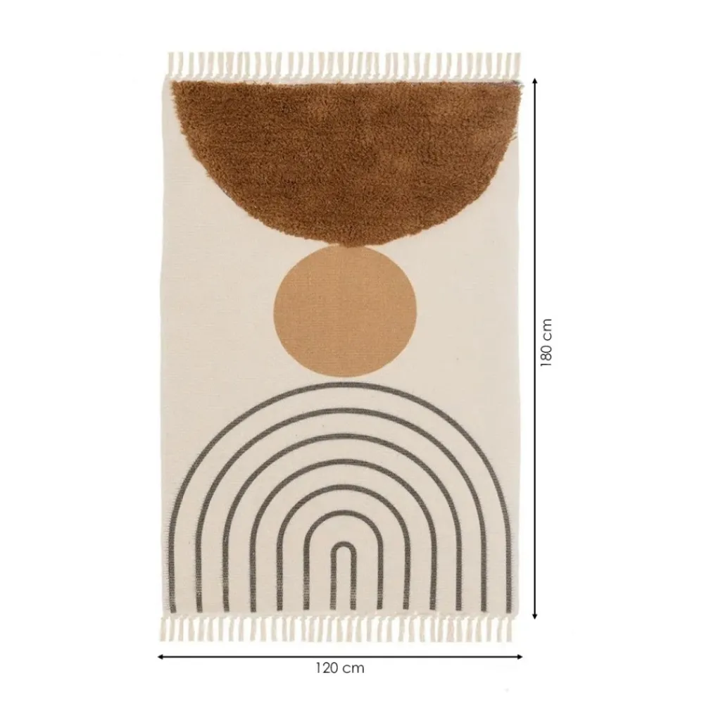 Dywan bawełniany z frędzlami Geometric 120x180 cm * HowHomely Sale