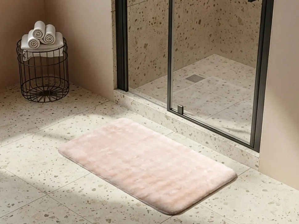 Dywanik łazienkowy blush róż 40x60 cm efekt futra
