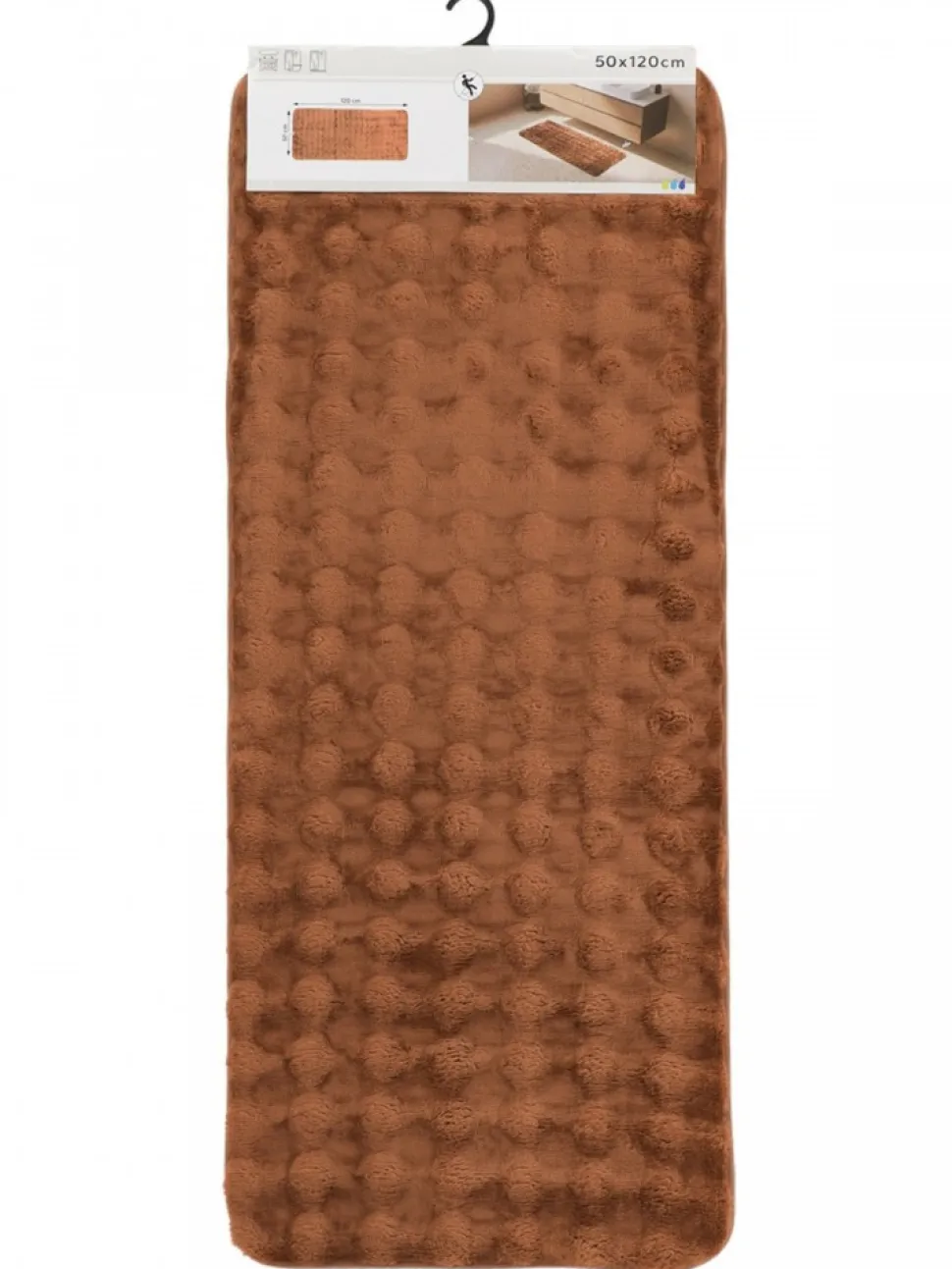 Dywanik łazienkowy cappuccino 50x120 cm efekt futra