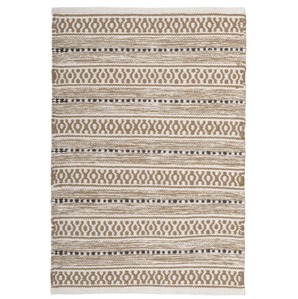 Dywanik bawełniany beżowo - kremowy 60x90 cm