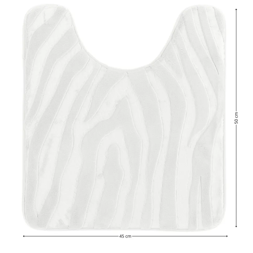 Dywanik pod WC biały 45x50 cm zebra