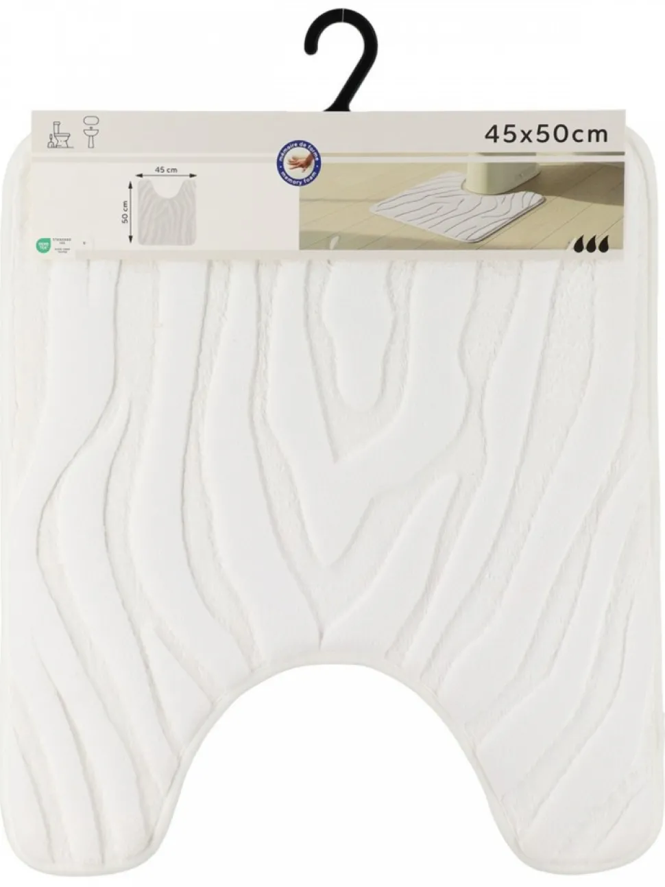 Dywanik pod WC biały 45x50 cm zebra