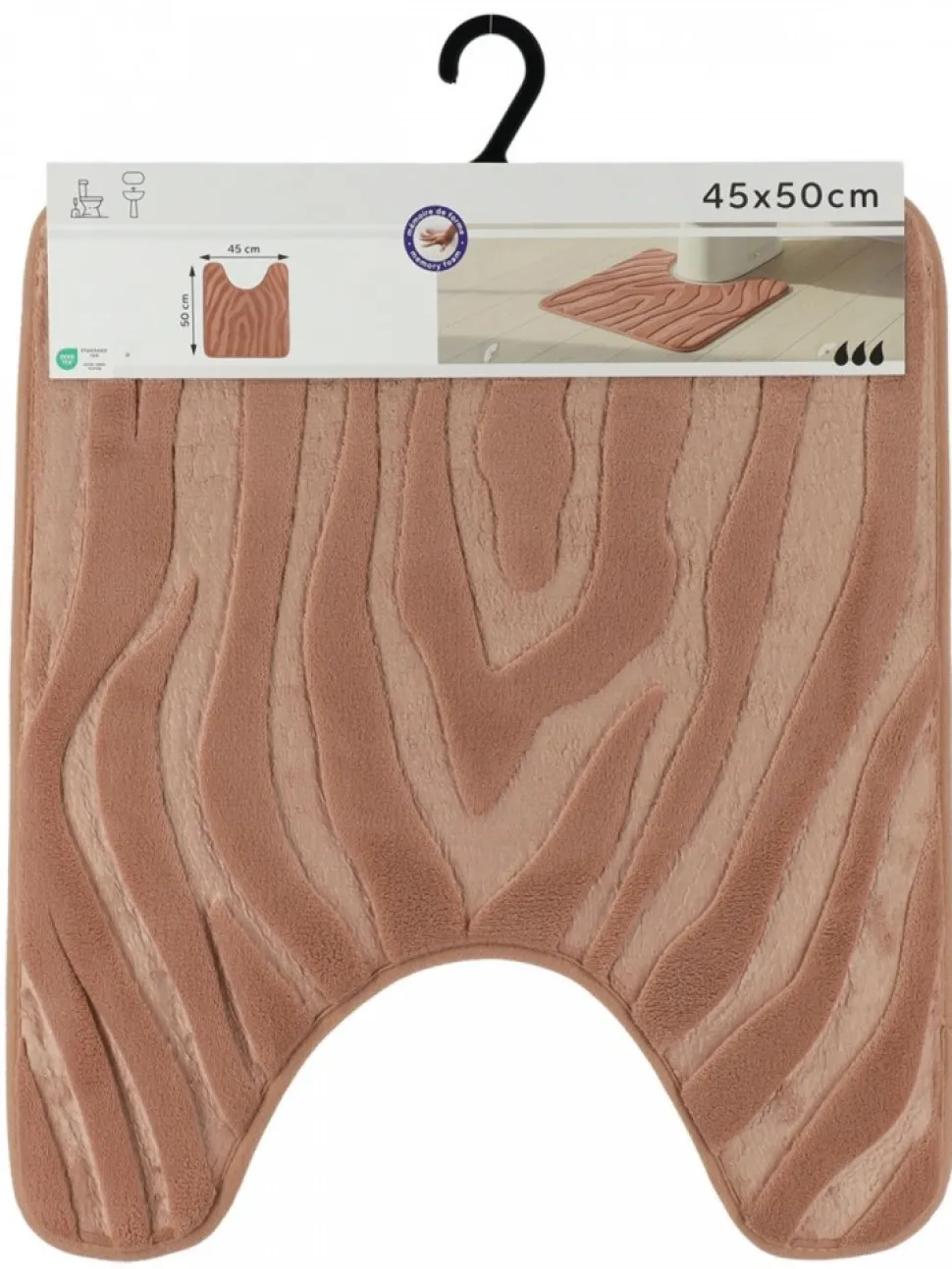 Dywanik pod WC cappuccino 45x50 cm zebra