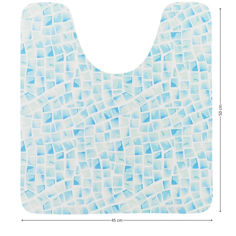 Dywanik pod WC RAVENNE 45x50 cm niebieska mozaika