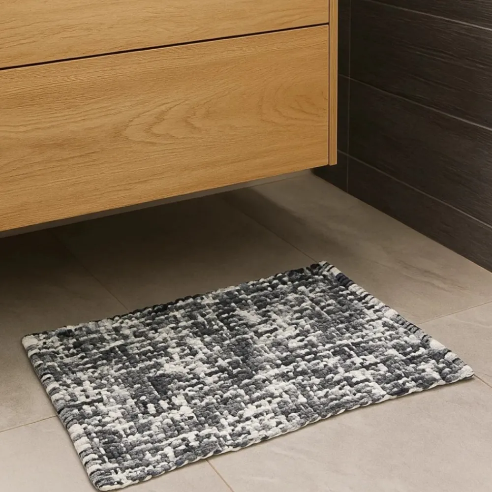 Dywanik łazienkowy pętelkowy 50x80 cm ciemnoszary * BERILO