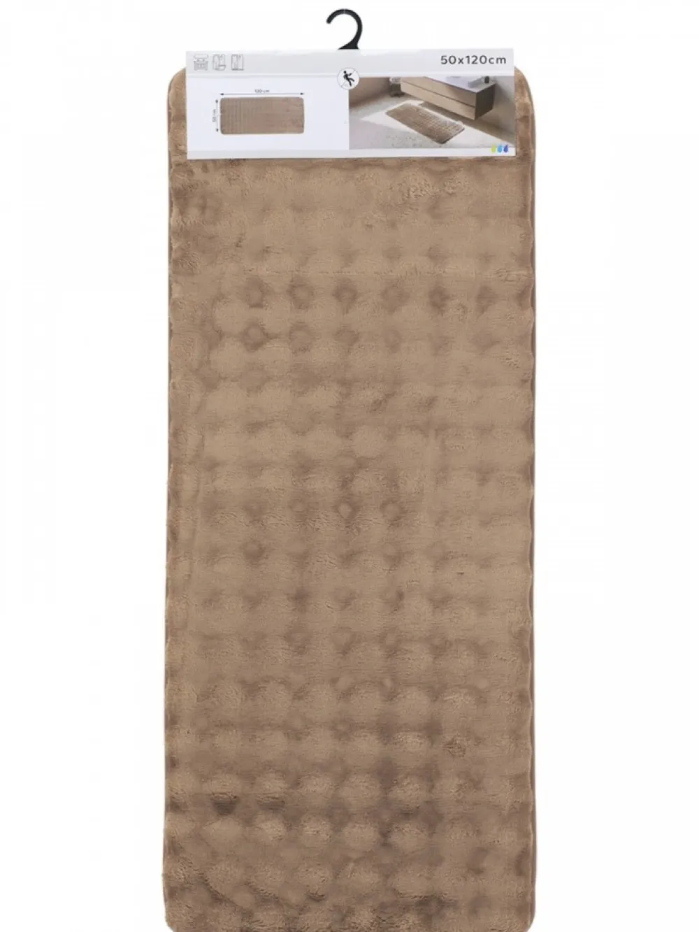 Dywanik łazienkowy taupe 50x120 cm efekt futra * TENDANCE New