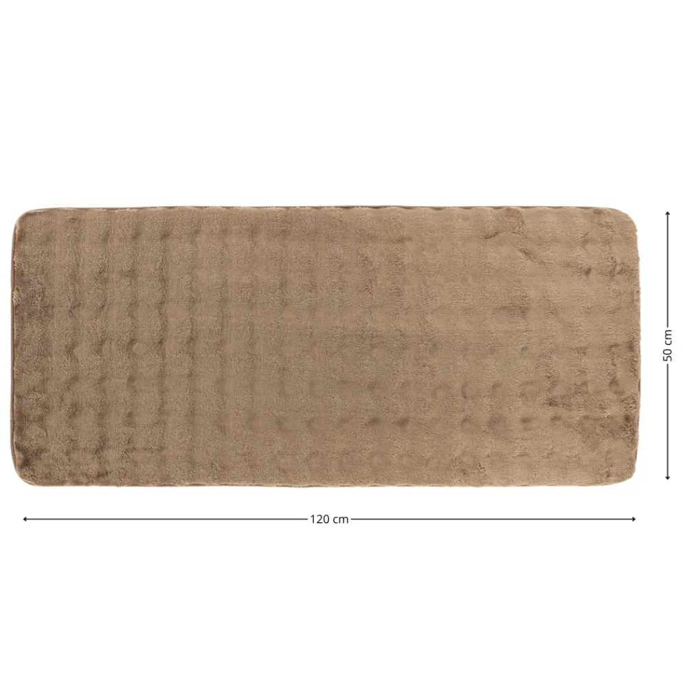 Dywanik łazienkowy taupe 50x120 cm efekt futra * TENDANCE New