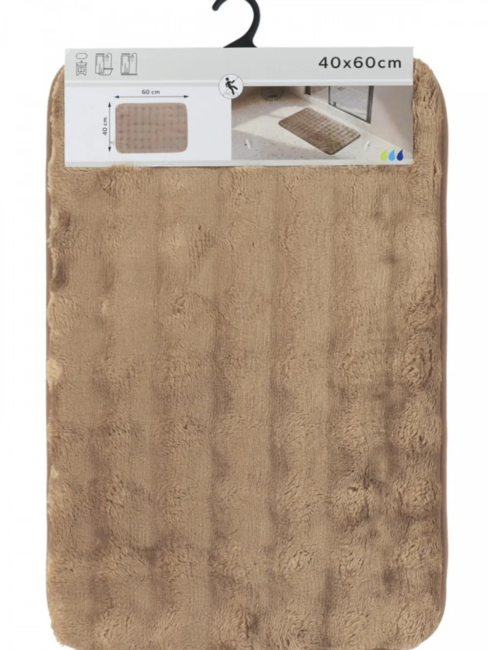 Dywanik łazienkowy taupe 40x60 cm efekt futra * TENDANCE Hot