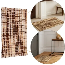 Dywanik łazienkowy 50x80 cm brązowy prostokątny * BERILO Outlet