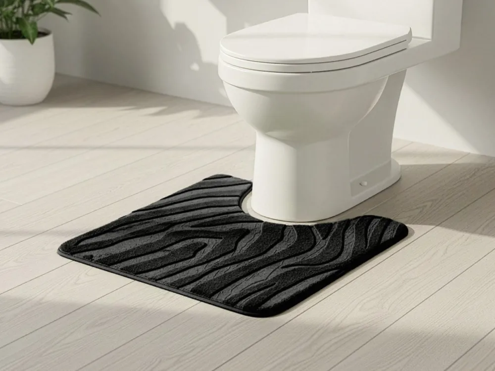 Dywanik pod WC czarny 45x50 cm zebra * TENDANCE Best