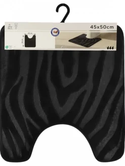Dywanik pod WC czarny 45x50 cm zebra * TENDANCE Best