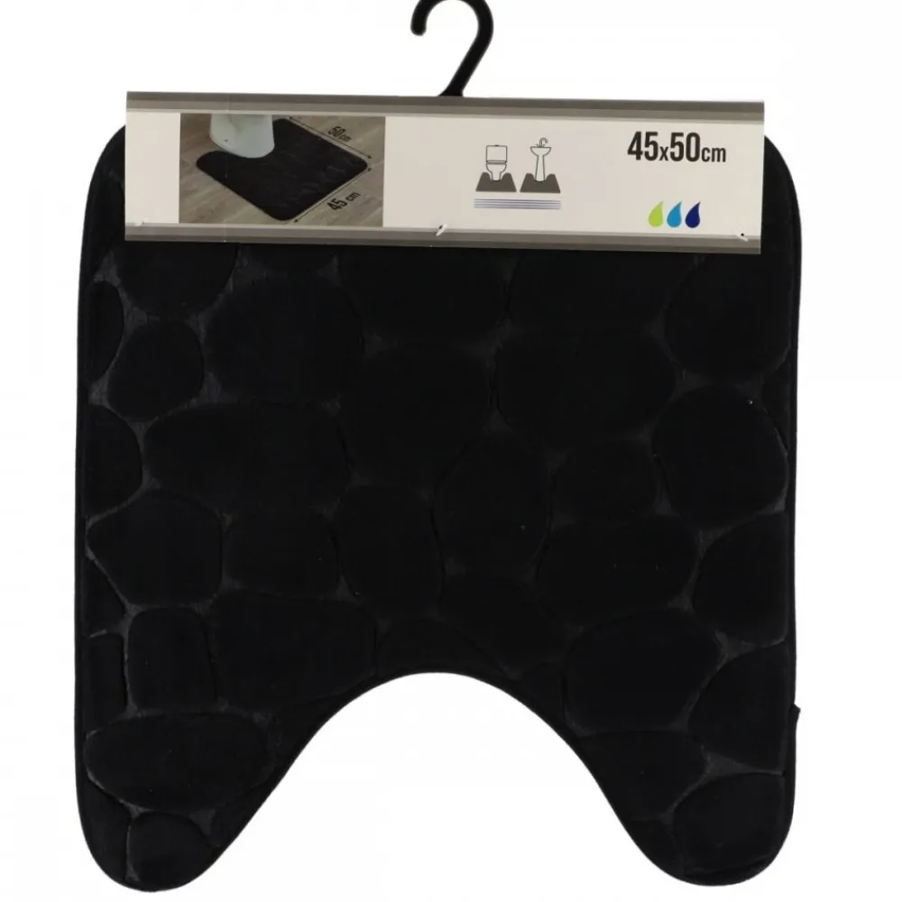 Dywanik pod WC 45x50 cm Stones Czarny * TENDANCE Online